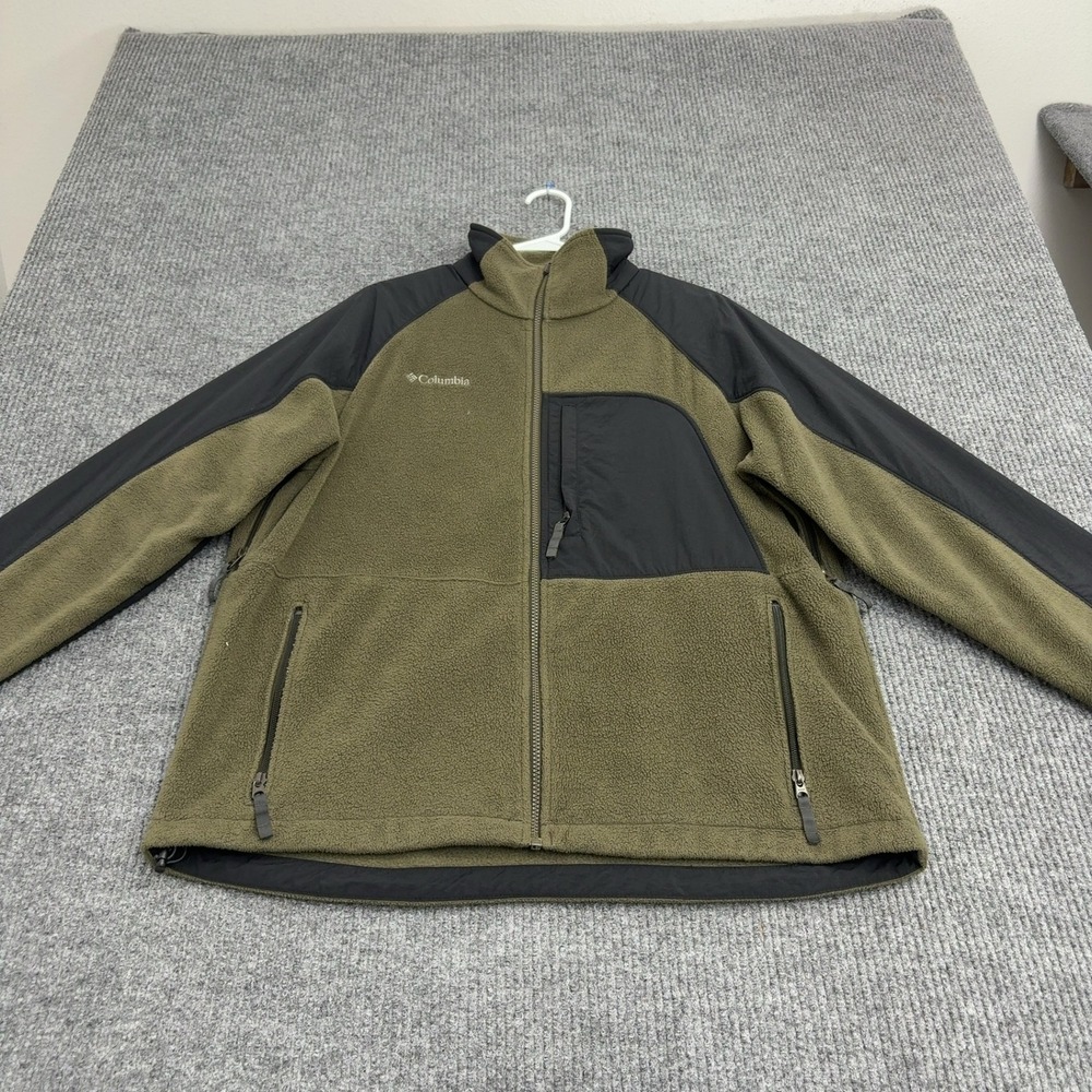 Columbia Jacket Mens L Green Polyester Nylon Full Zip Mock Neck Gorpcore Outdoor